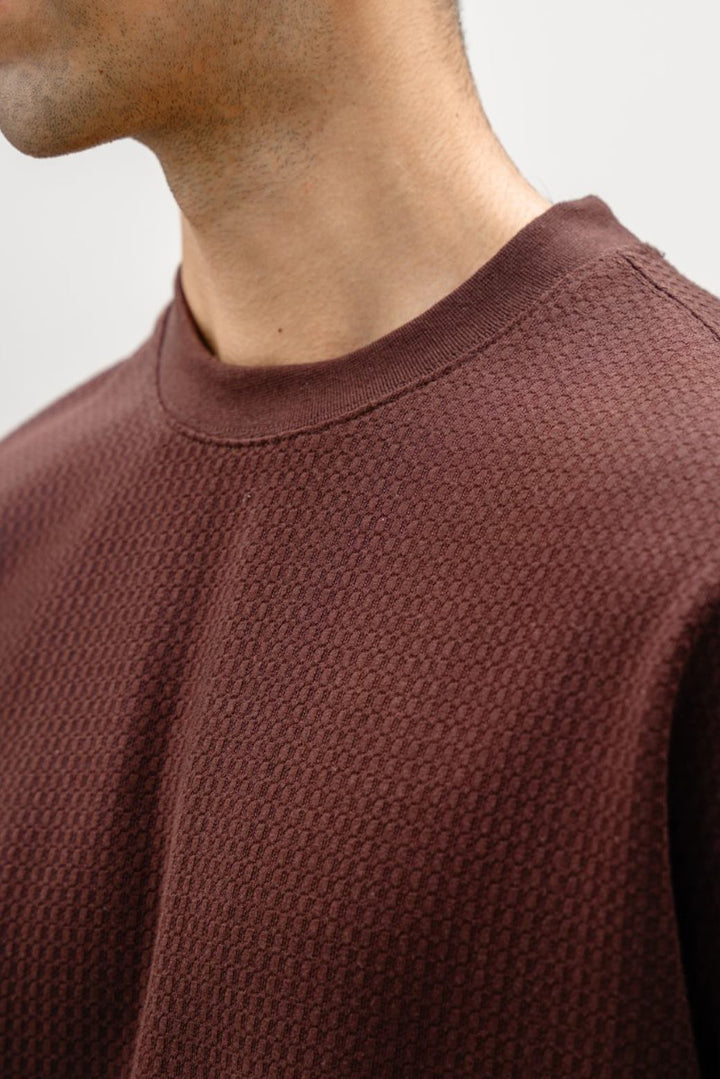 DARK BROWN JACQUARD TEE