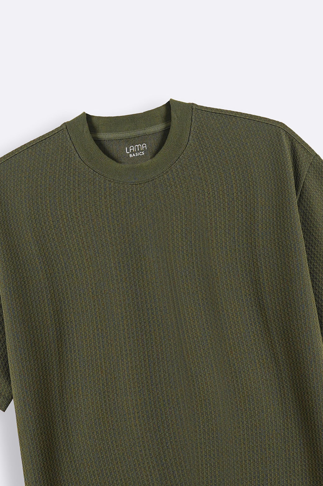 OLIVE JACQUARD TEE