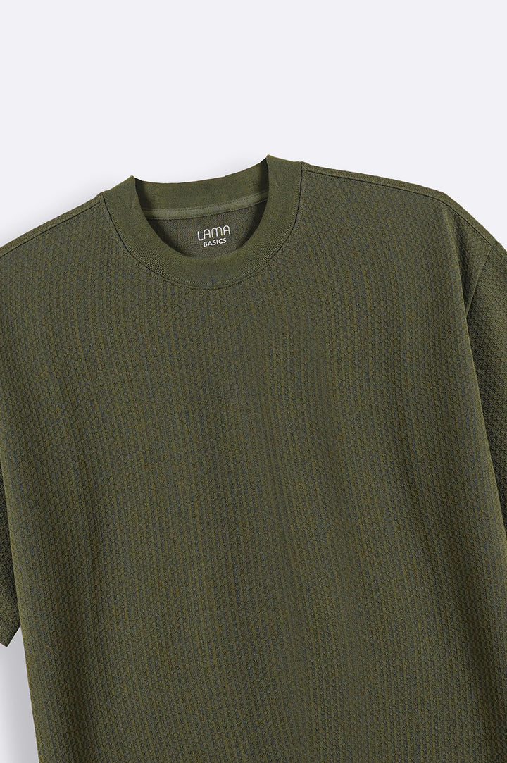 OLIVE JACQUARD TEE