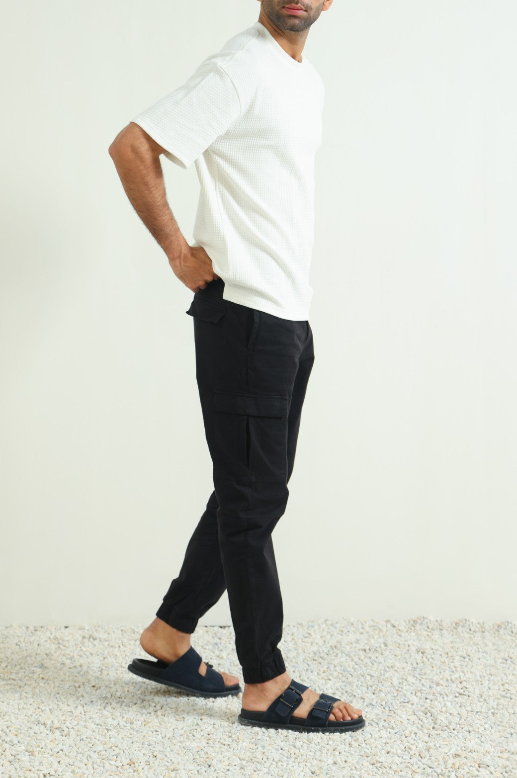 WHITE JACQUARD TEE