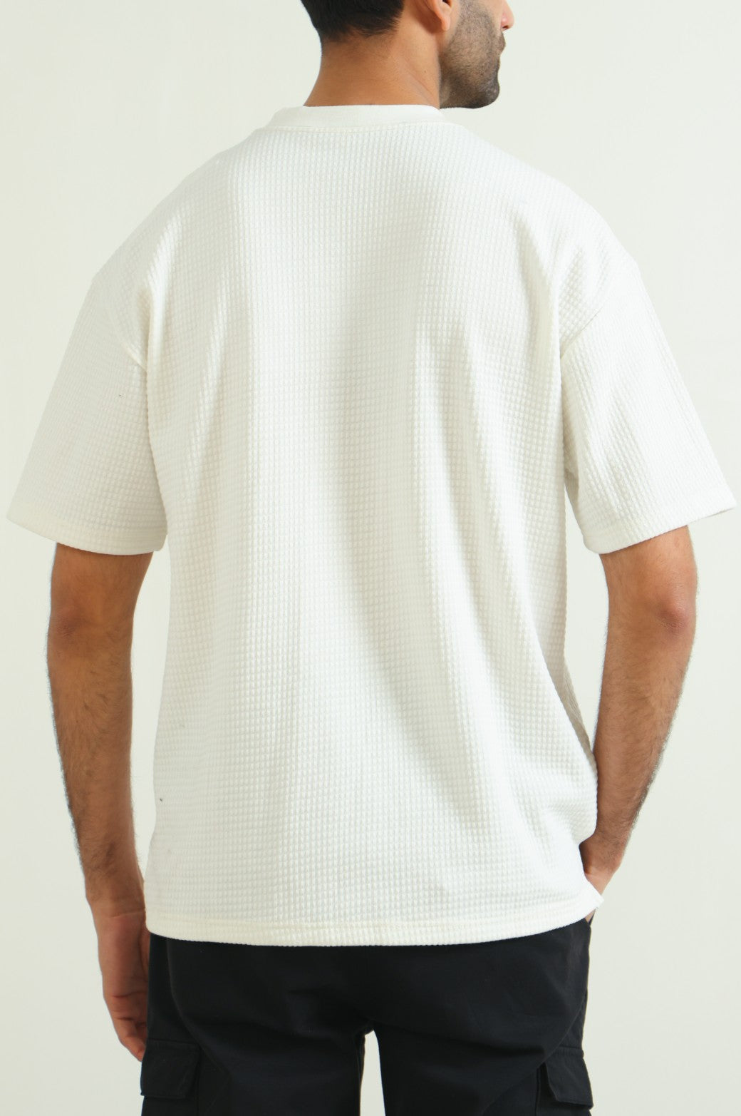 WHITE JACQUARD TEE