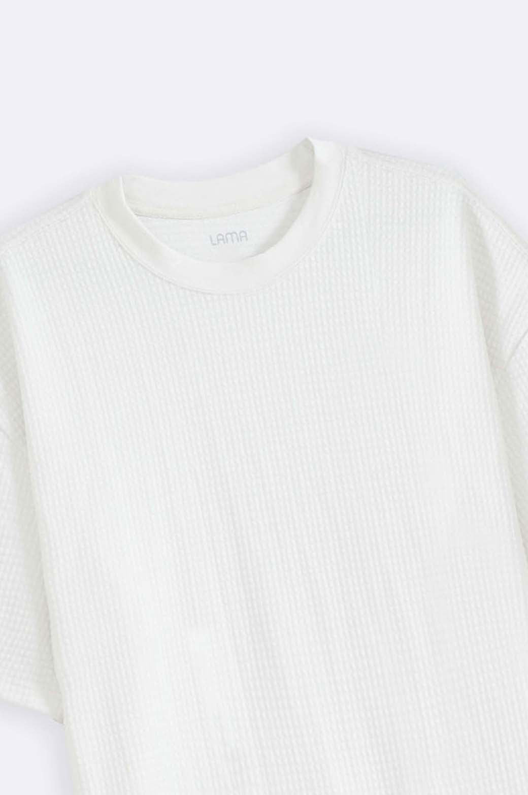 WHITE JACQUARD TEE