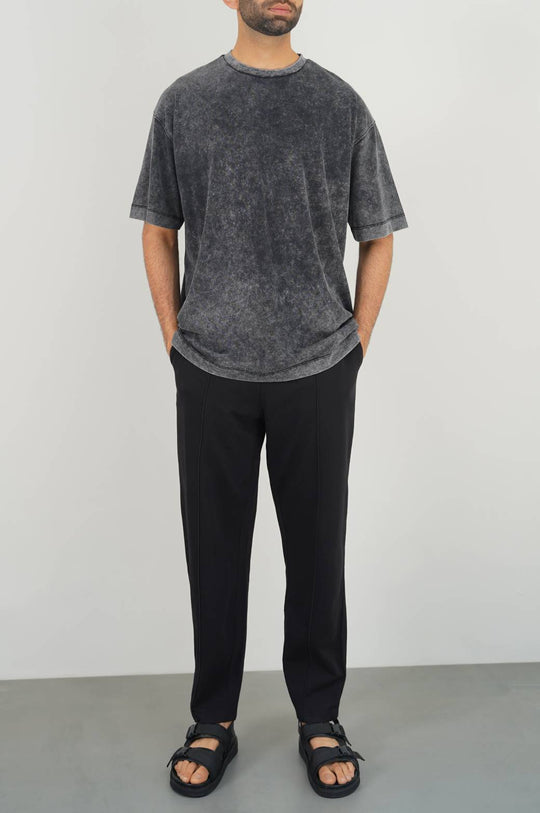 CHARCOAL WASHED LOOSE FIT T SHIRT