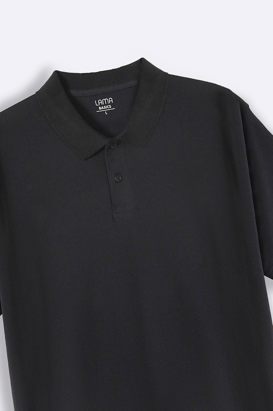 BLACK KNITTED POLO