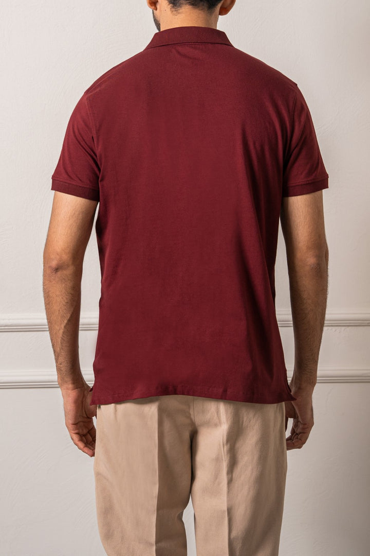 BURGANDY KNITTED POLO