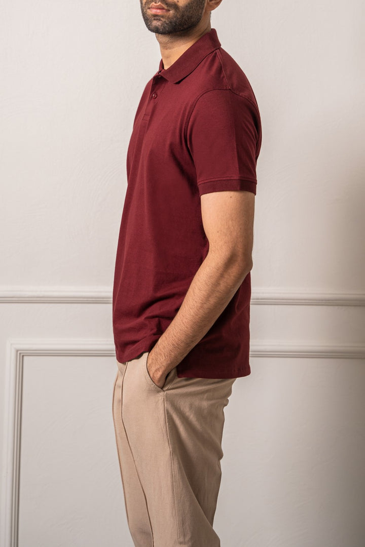 BURGANDY KNITTED POLO