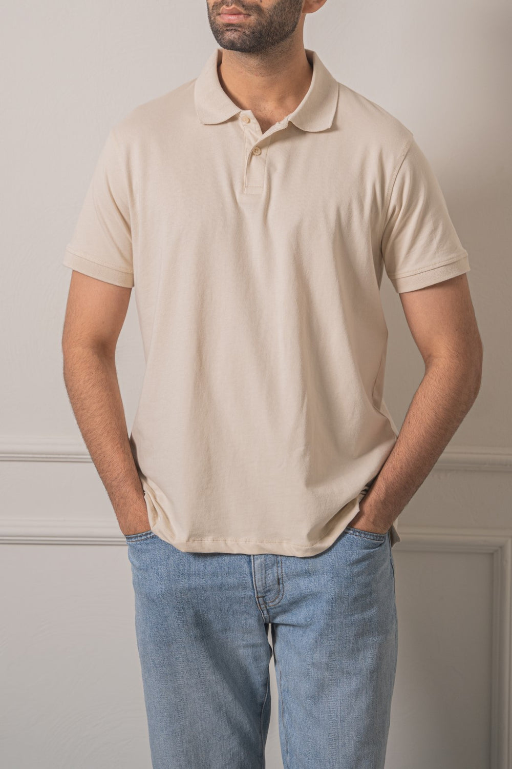 IVORY KNITTED POLO