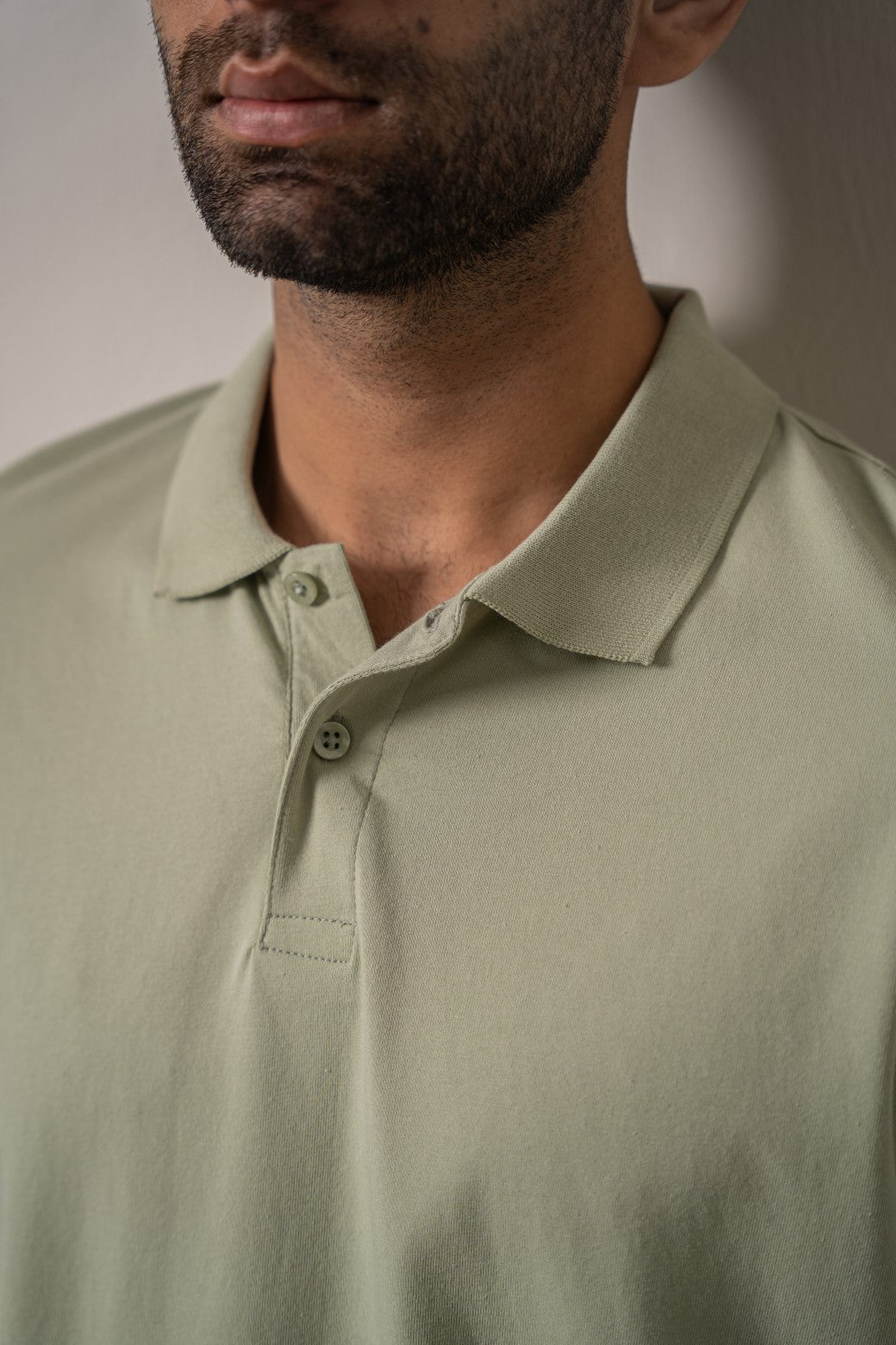 LIGHT OLIVE KNITTED POLO