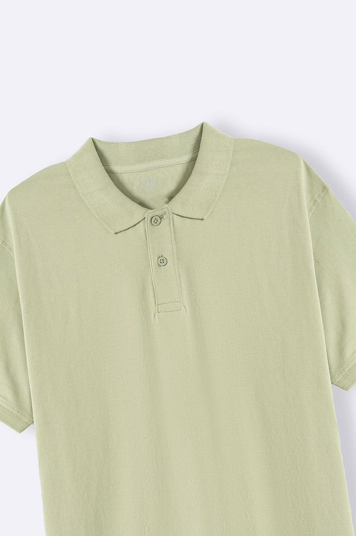 LIGHT OLIVE KNITTED POLO