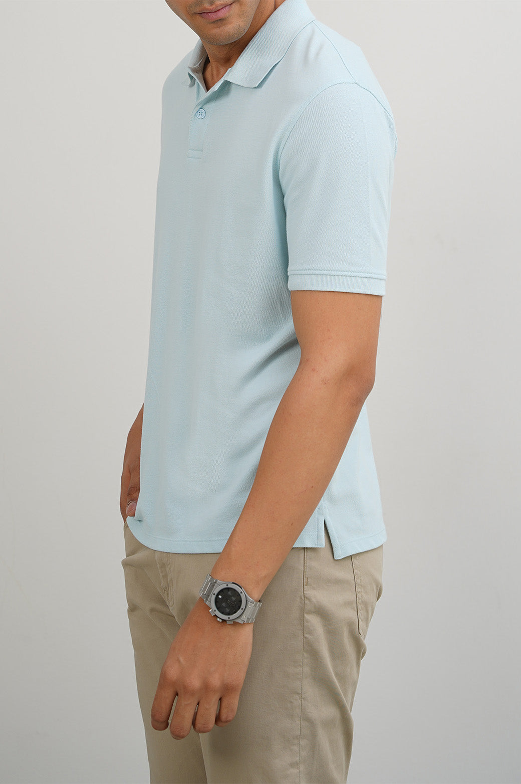 SKY BLUE KNITTED POLO