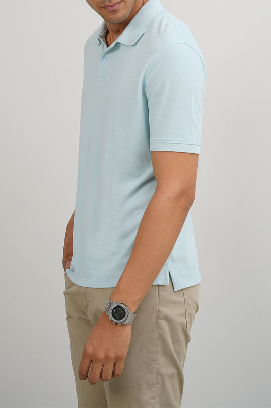 SKY BLUE KNITTED POLO