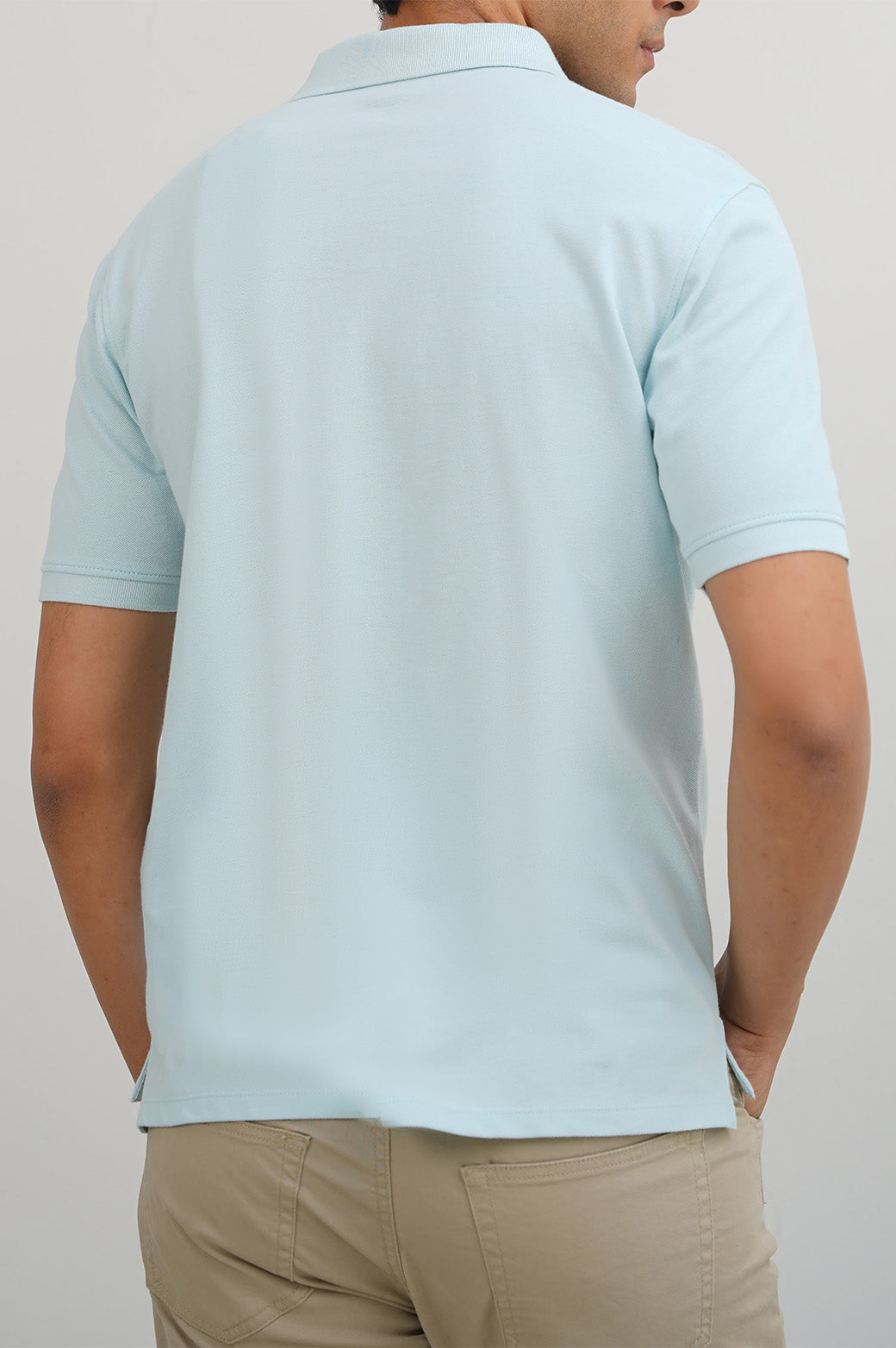 SKY BLUE KNITTED POLO