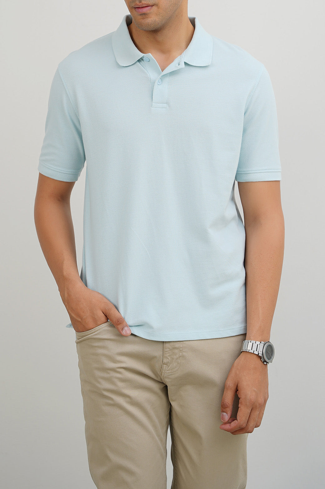 SKY BLUE KNITTED POLO