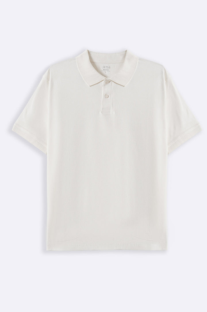 WHITE KNITTED POLO