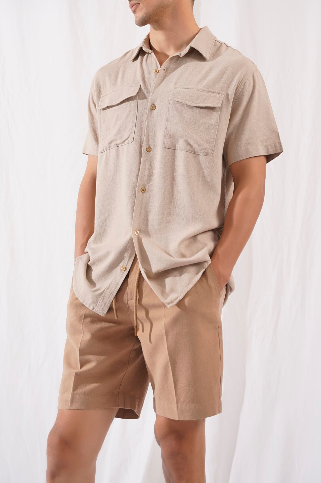BEIGE BUTTON DOWN SHIRT