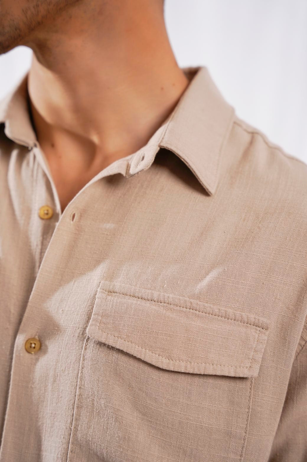 BEIGE BUTTON DOWN SHIRT