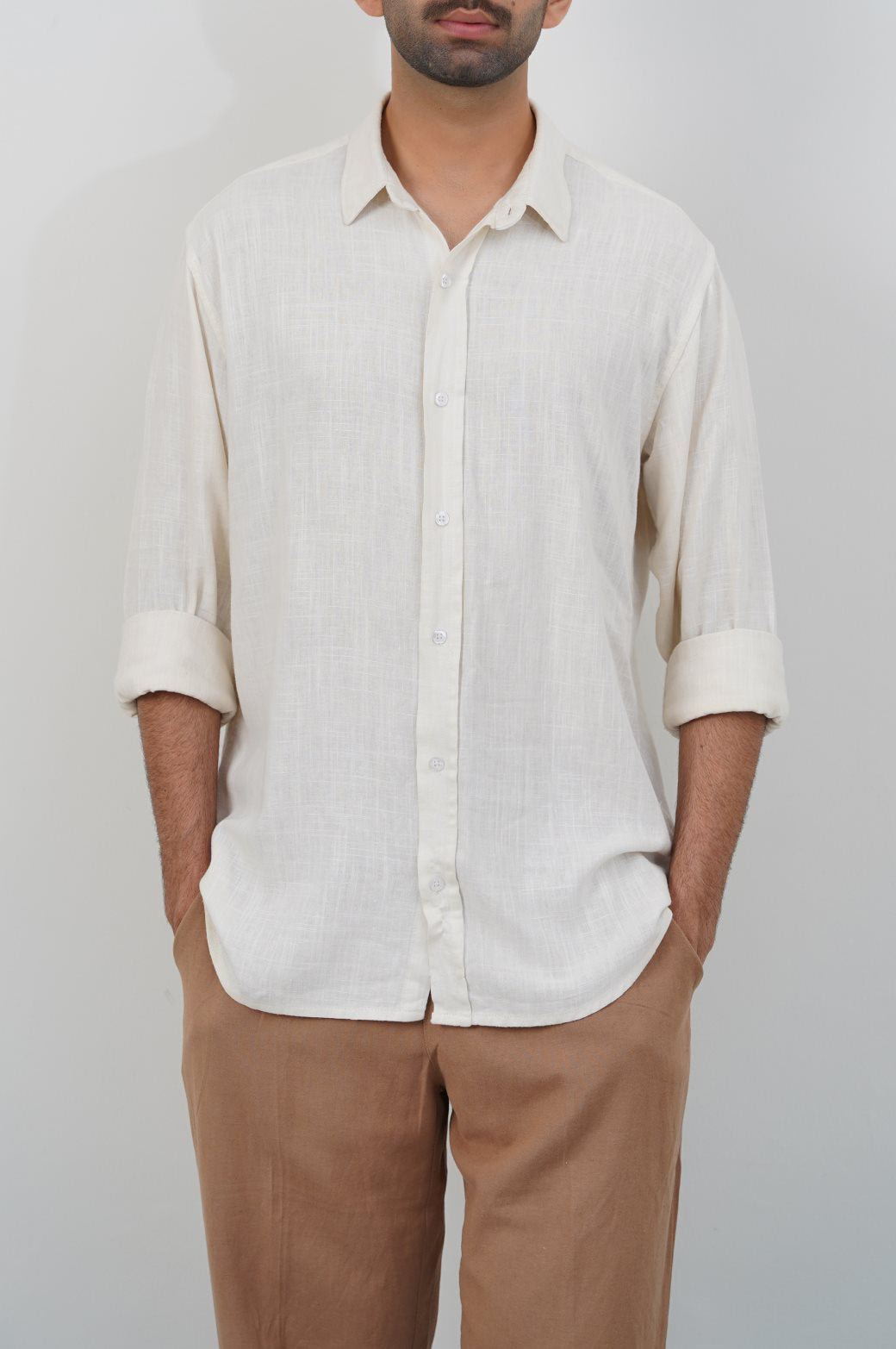 WHITE BASIC BUTTON DOWN SHIRT