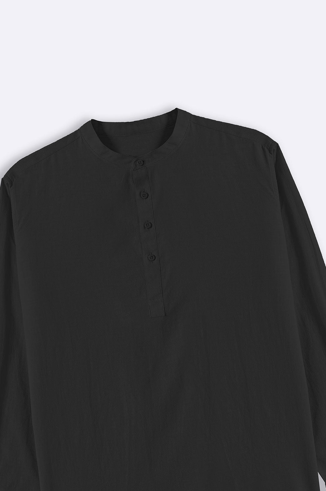 BLACK BAND COLLAR SHIRT