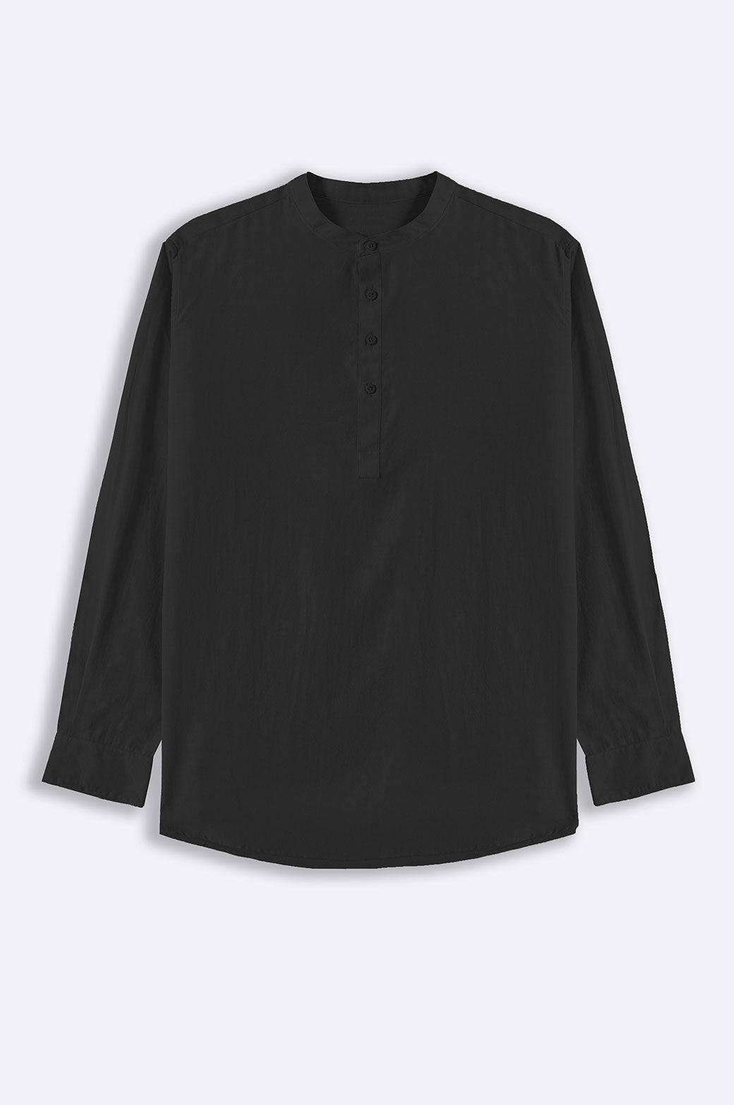 BLACK BAND COLLAR SHIRT