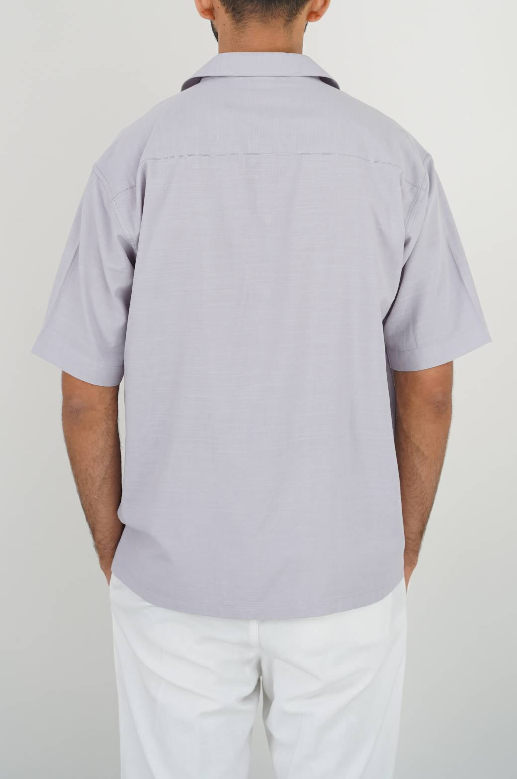 ICE BLUE COTTON BLENDED SAFARI SHIRT