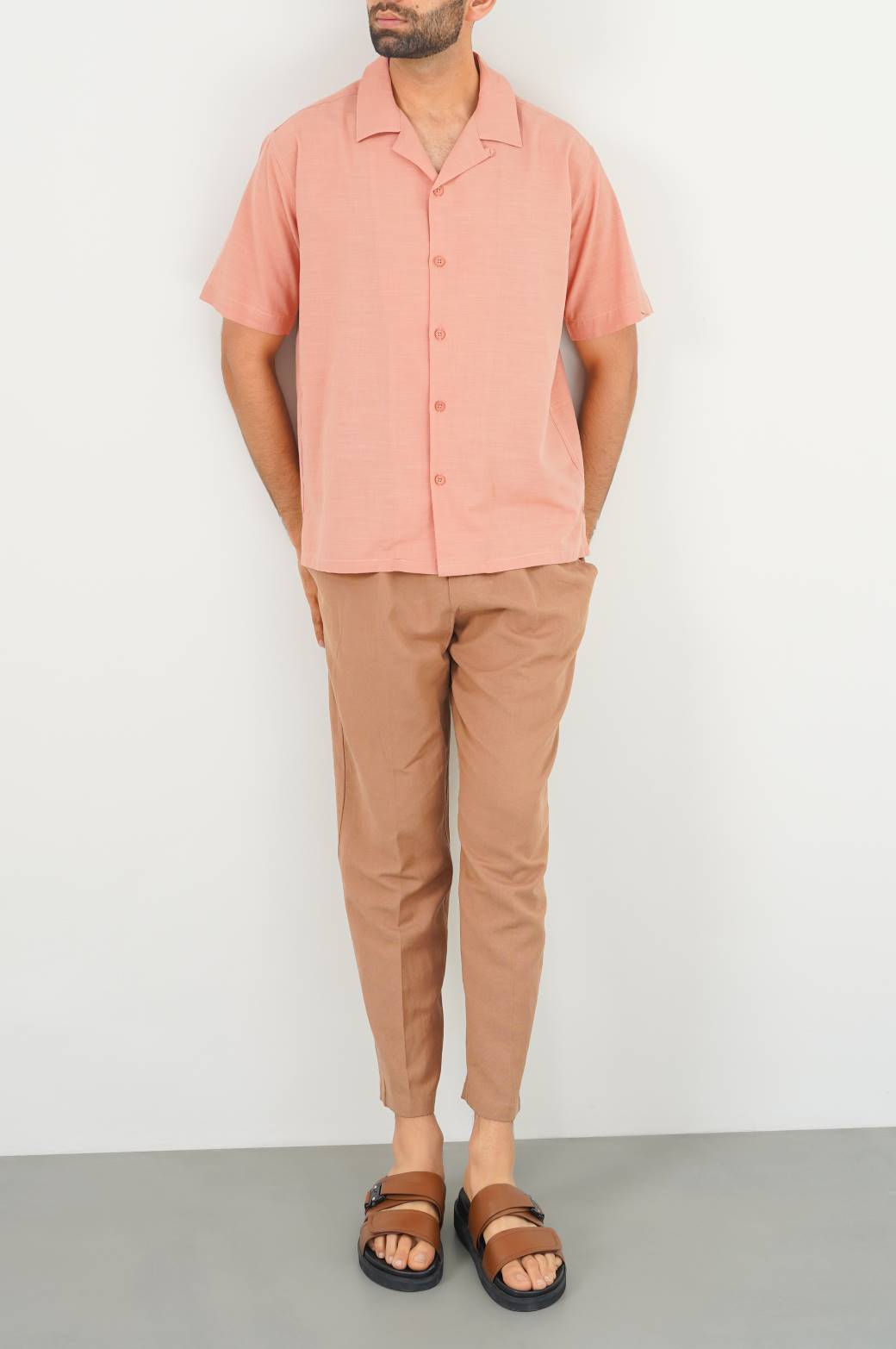 ITALIAN CLAY COTTON BLENDED SAFARI SHIRT
