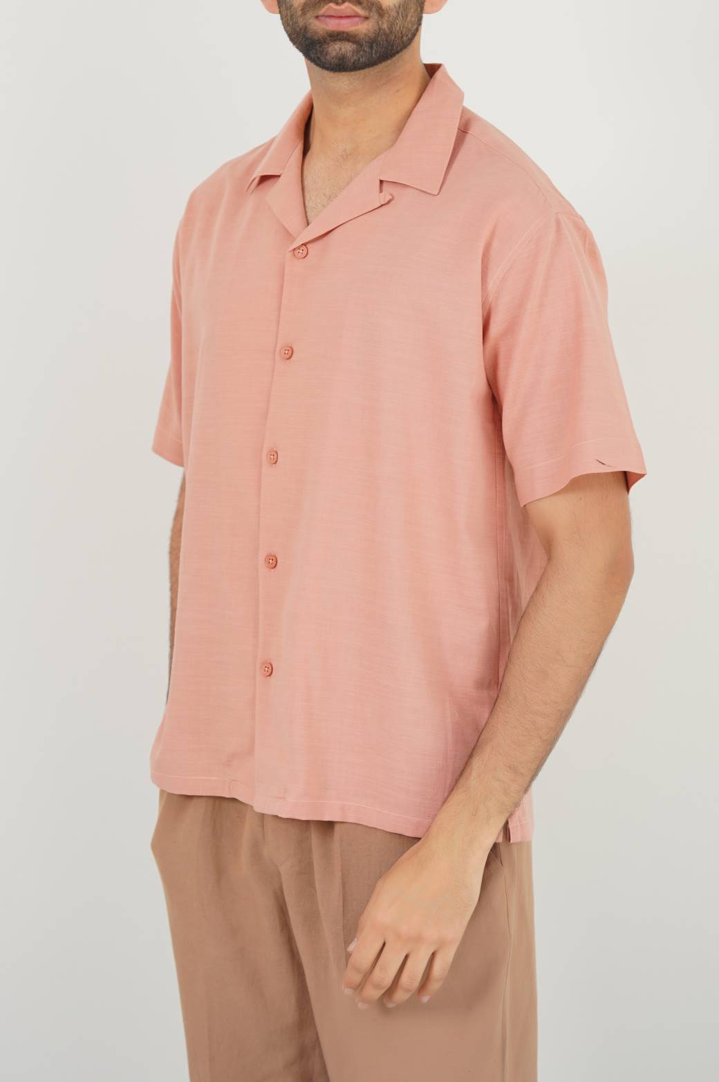 ITALIAN CLAY COTTON BLENDED SAFARI SHIRT