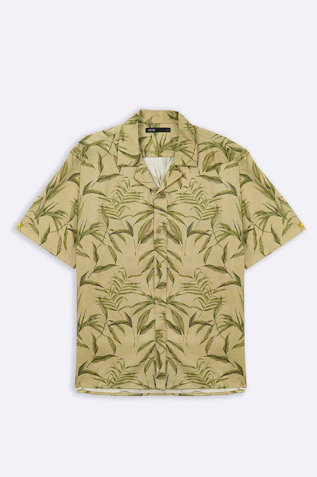 MULTI LEAF PRINT SAFARI SHIRT