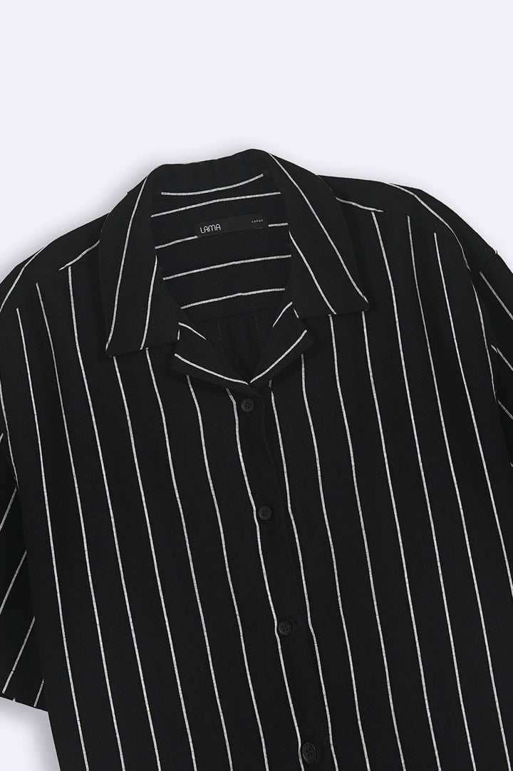 BLACK STRIPPED SAFARI SHIRT