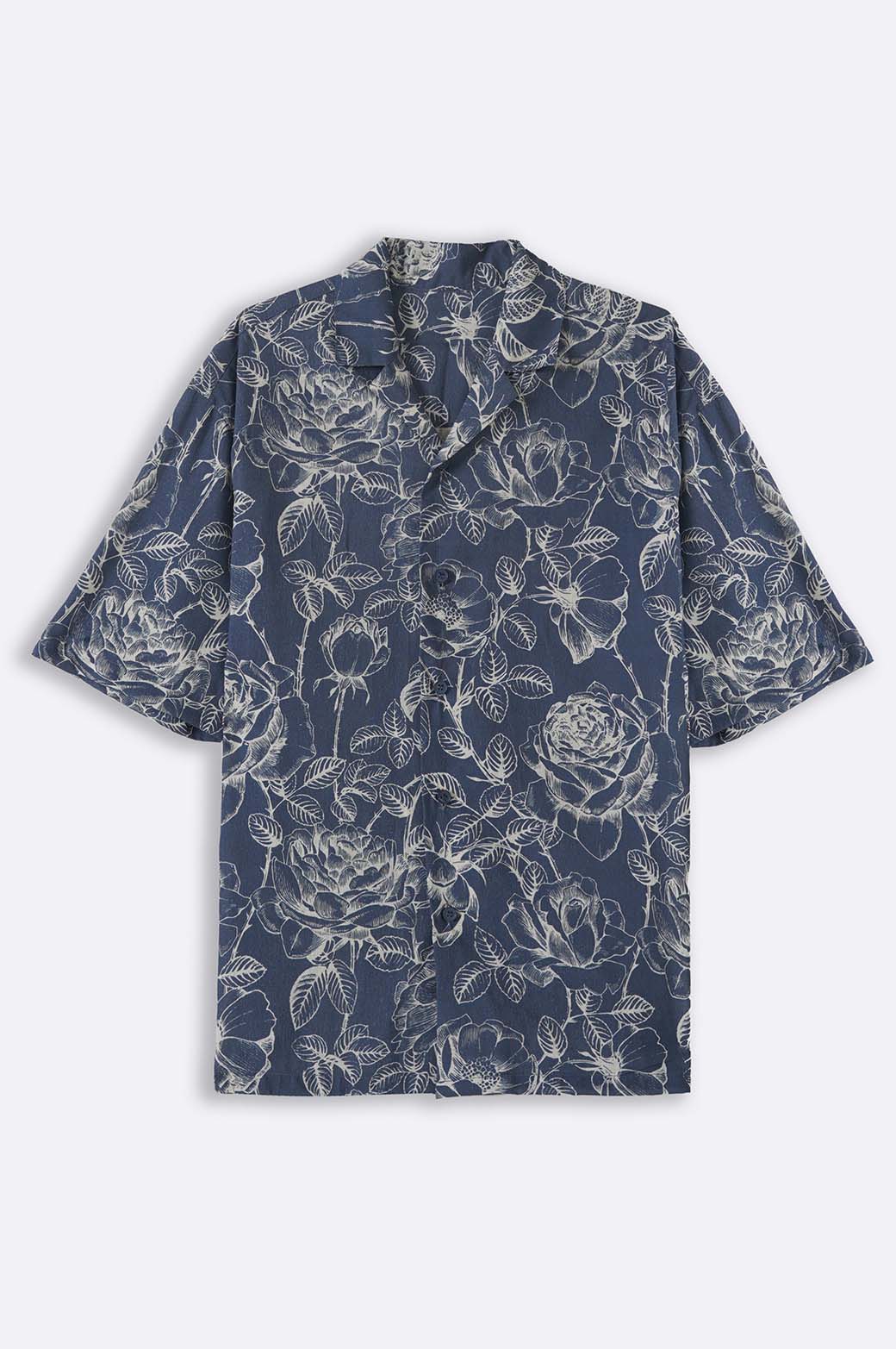 BLUE MONOCHROMATIC SAFARI SHIRT