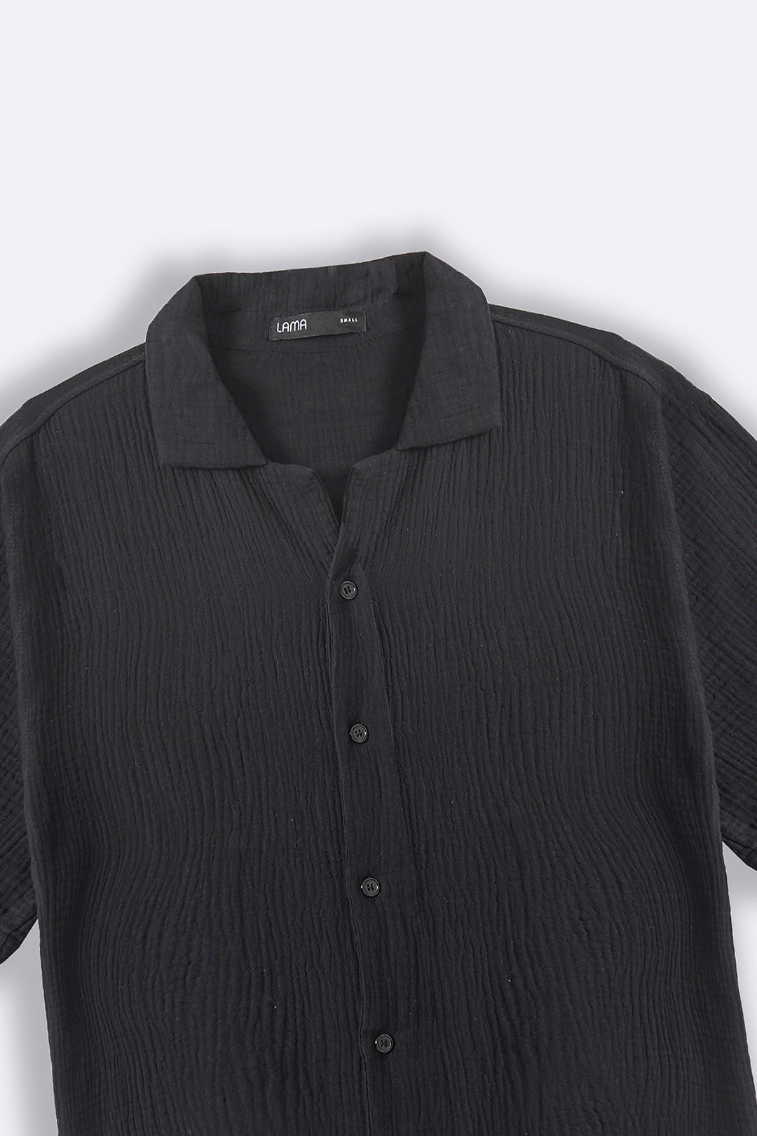 BLACK MUSLIN SAFARI SHIRT