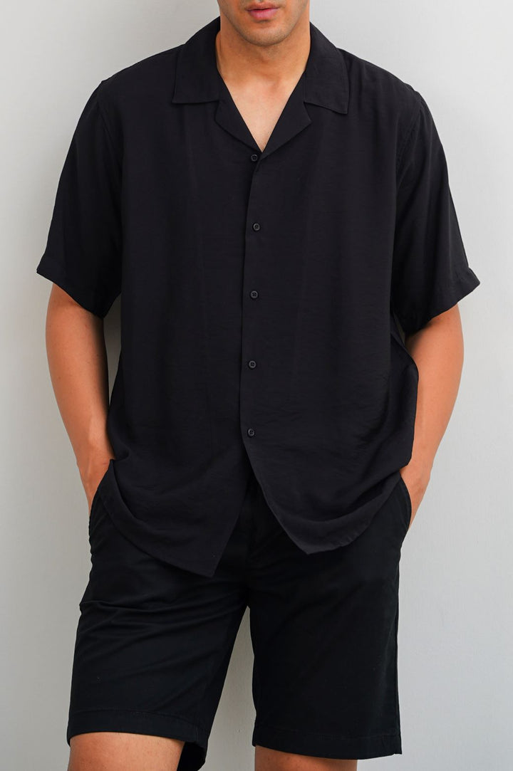 BLACK MUSLIN SAFARI SHIRT