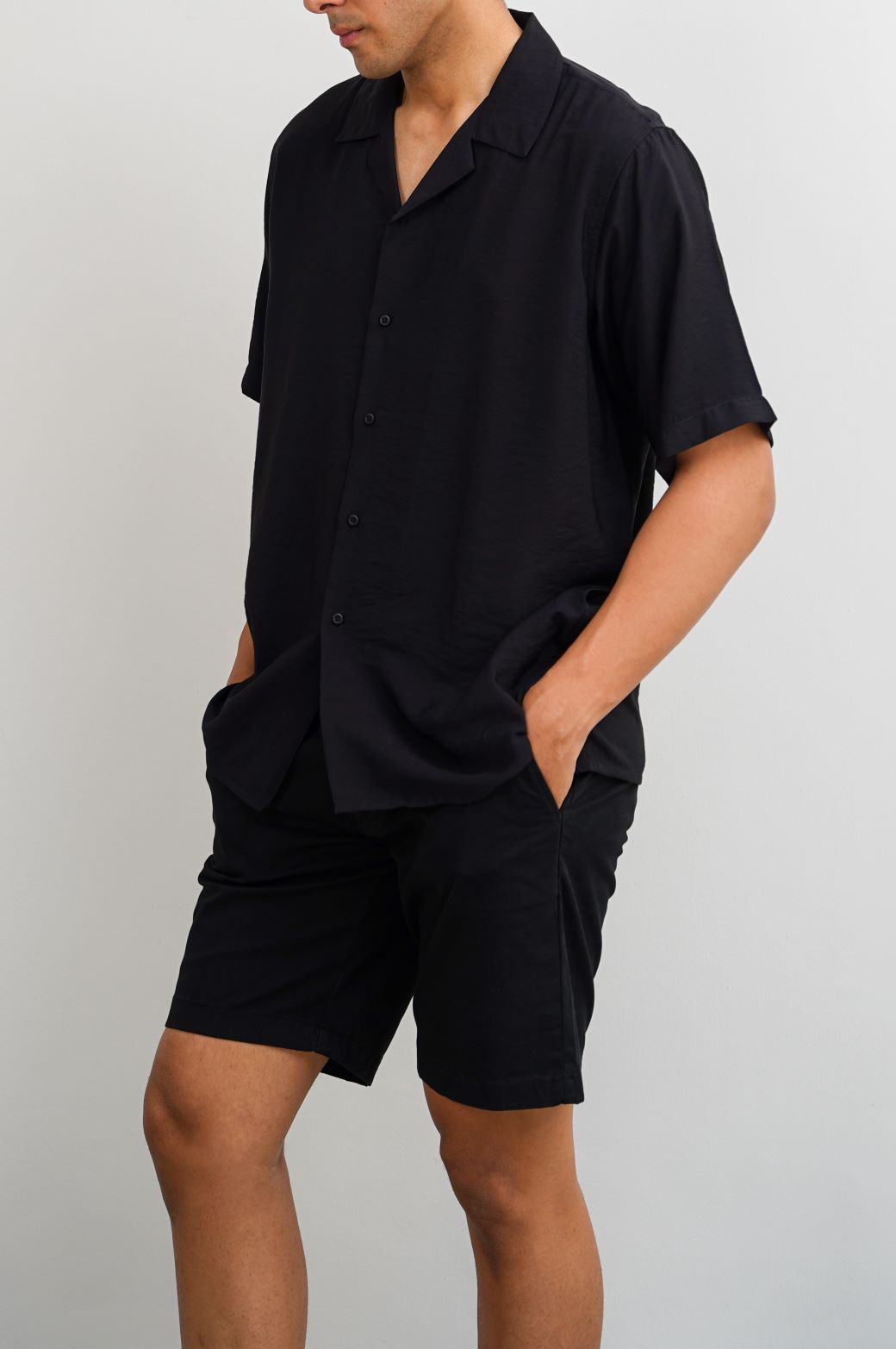 BLACK MUSLIN SAFARI SHIRT