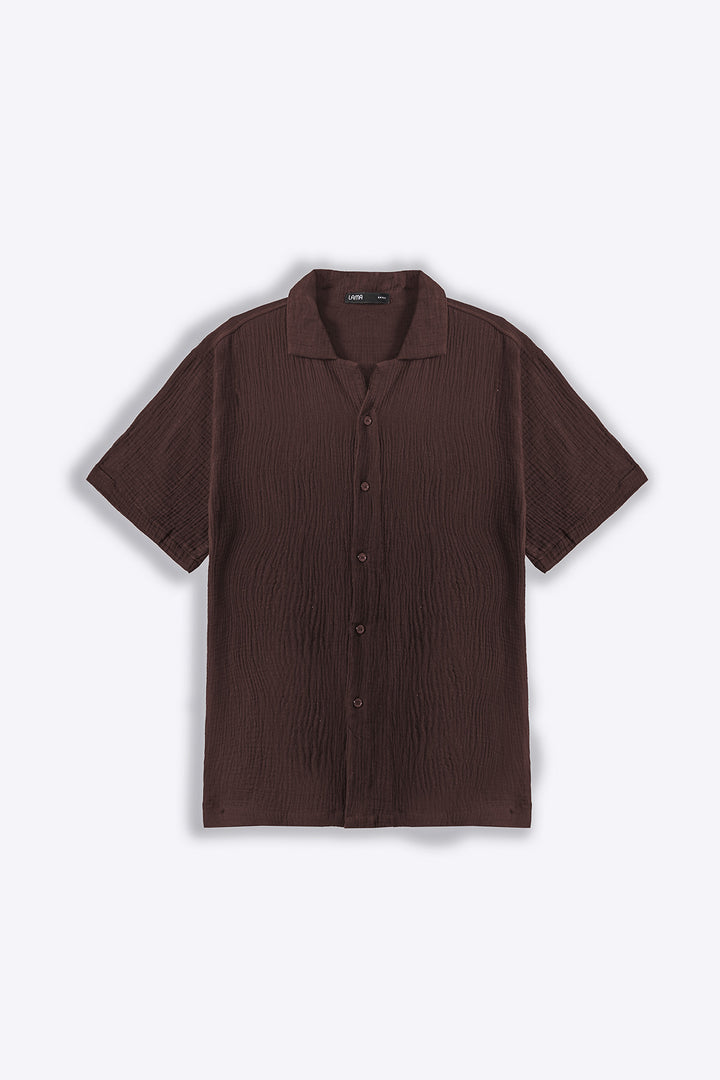 BROWN MUSLIN SAFARI SHIRT