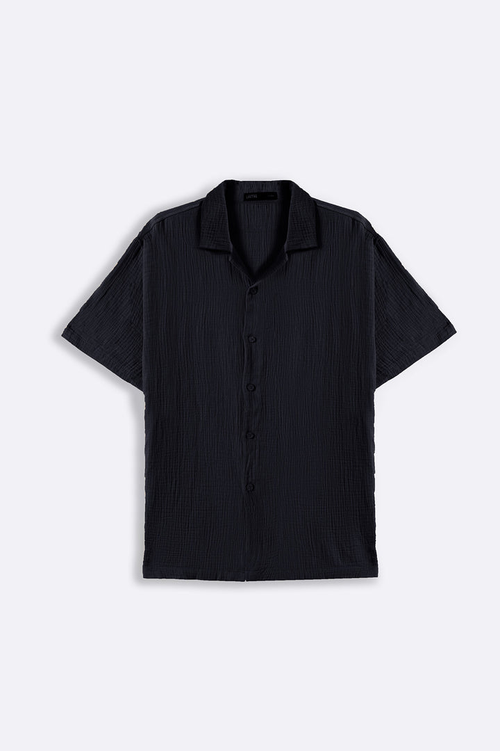 CHARCOAL MUSLIN SAFARI SHIRT