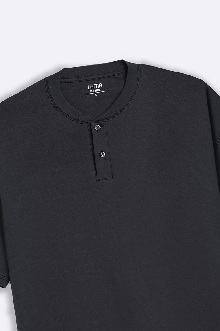 ALL BLACK BASIC HENLEY