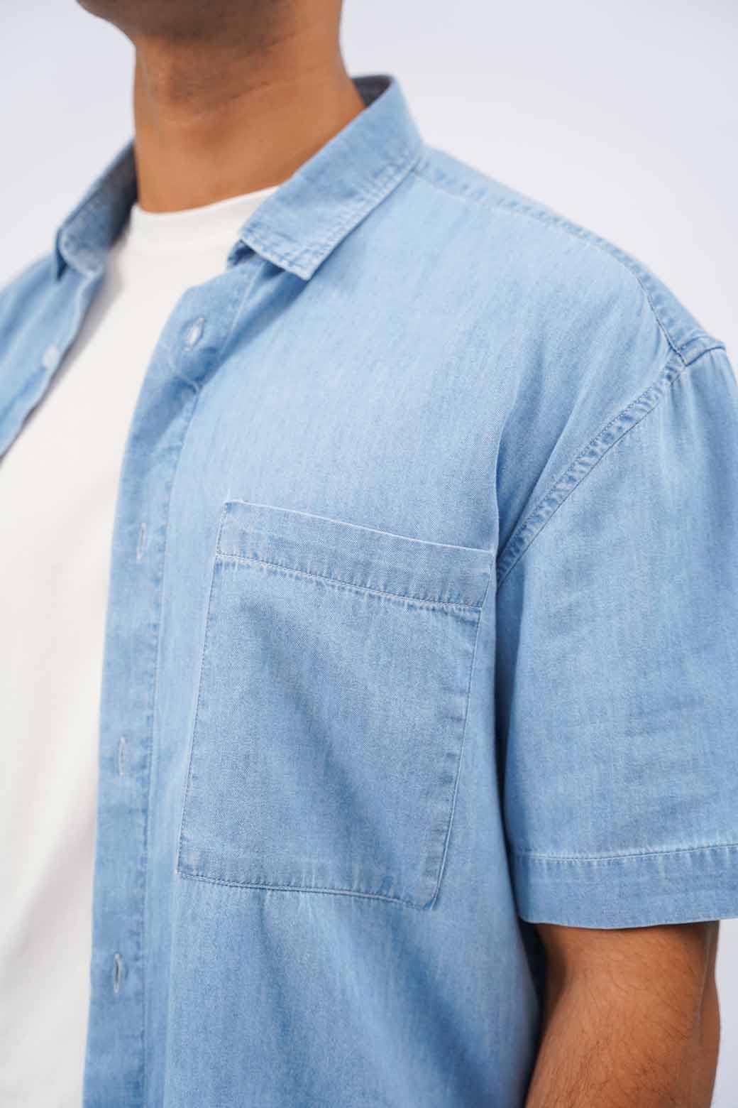 lightblue DENIM SHIRT WITH POCKET