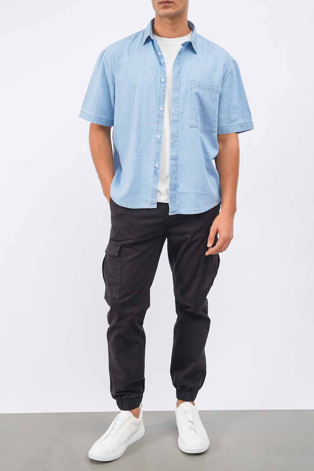 lightblue DENIM SHIRT WITH POCKET