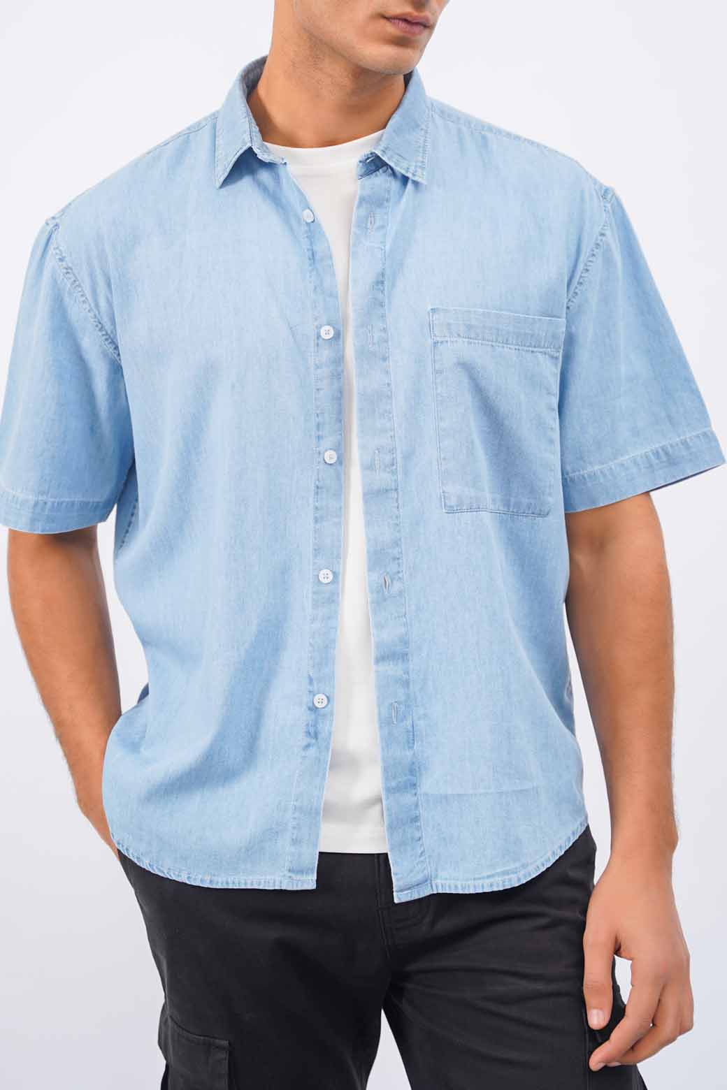 lightblue DENIM SHIRT WITH POCKET