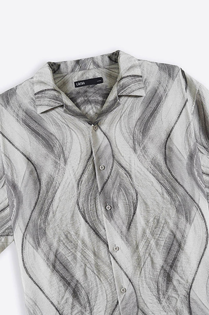 LIGHT GREY VINTAGE PRINTED SHIRT