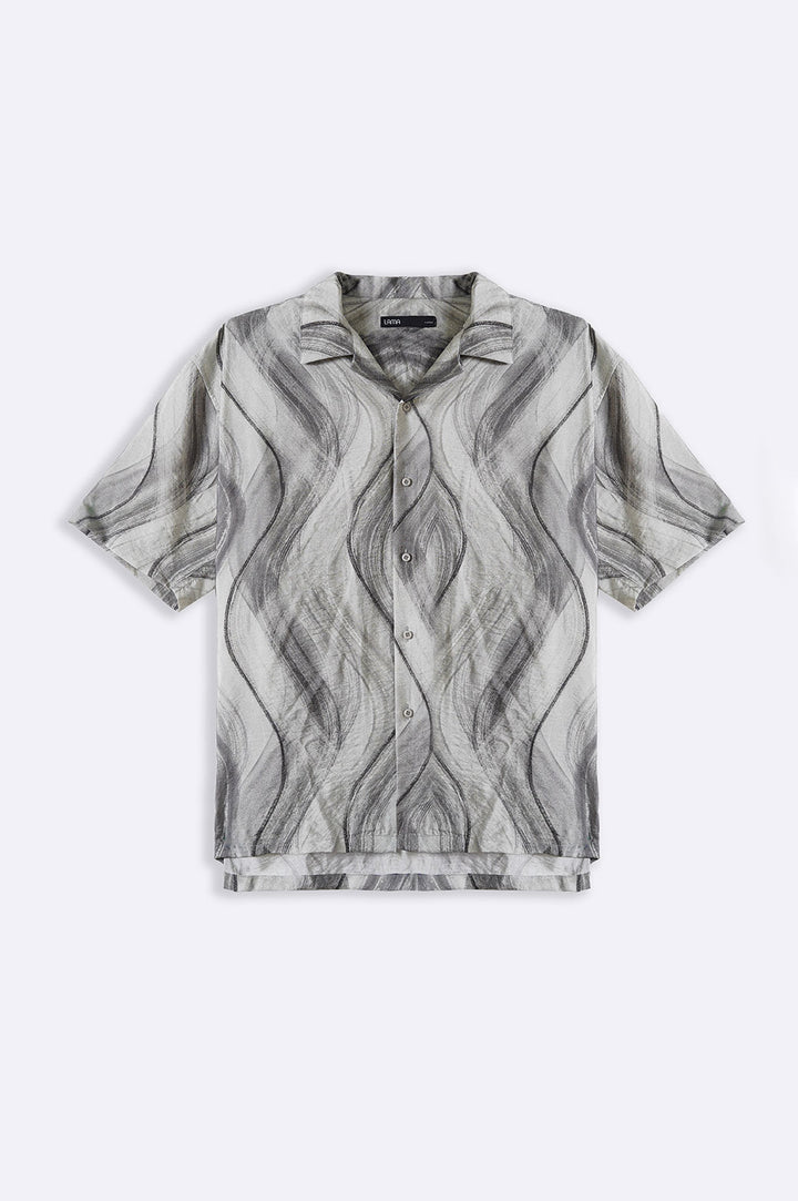 LIGHT GREY VINTAGE PRINTED SHIRT