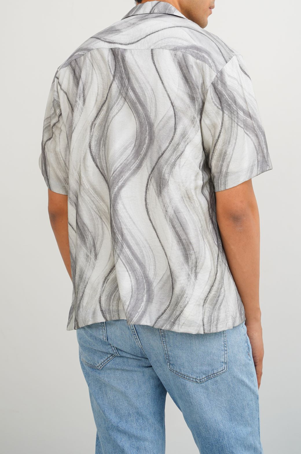 LIGHT GREY VINTAGE PRINTED SHIRT