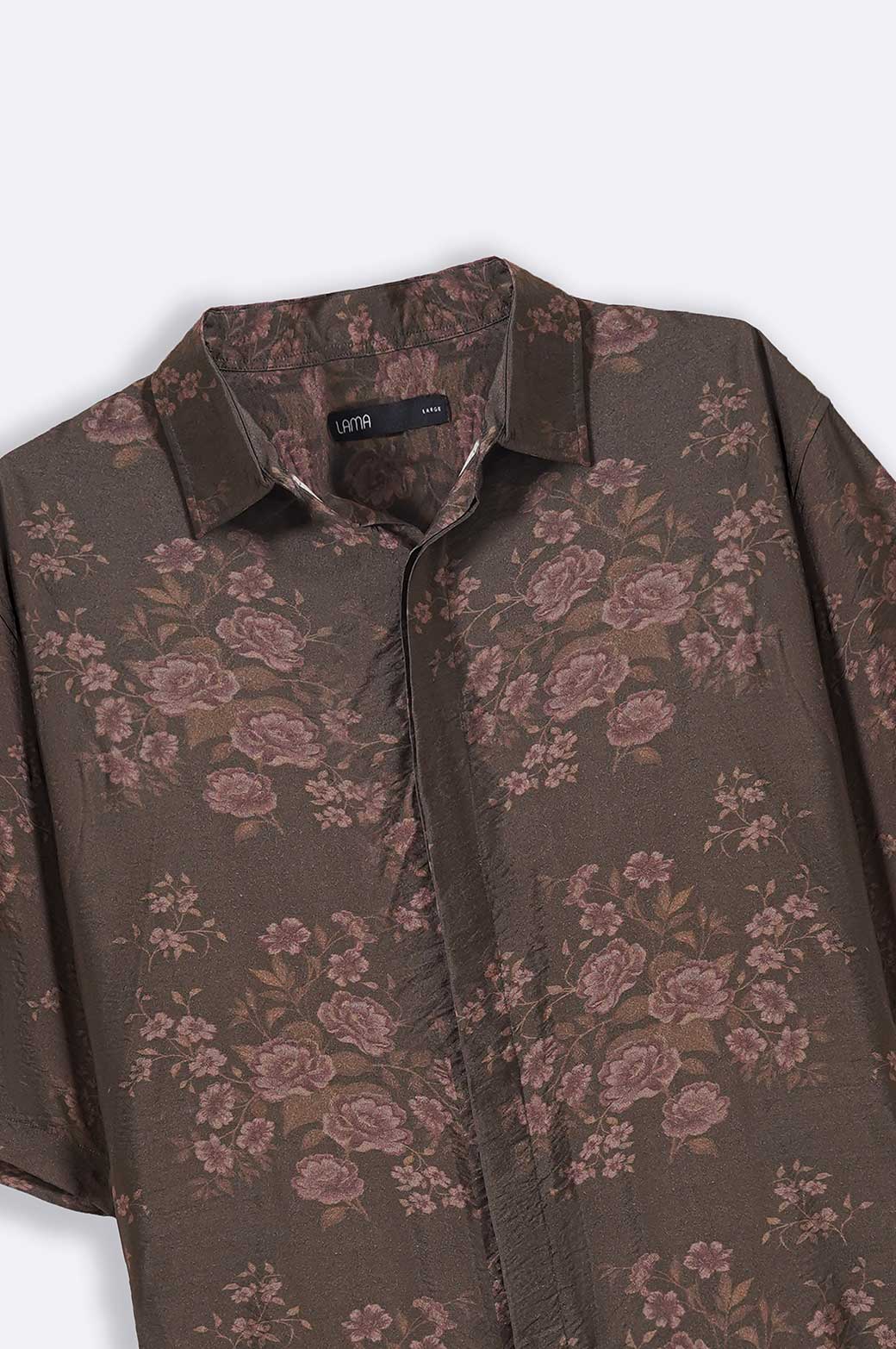 BROWN GRAPHITE PRINTED SAFARI SHIRT