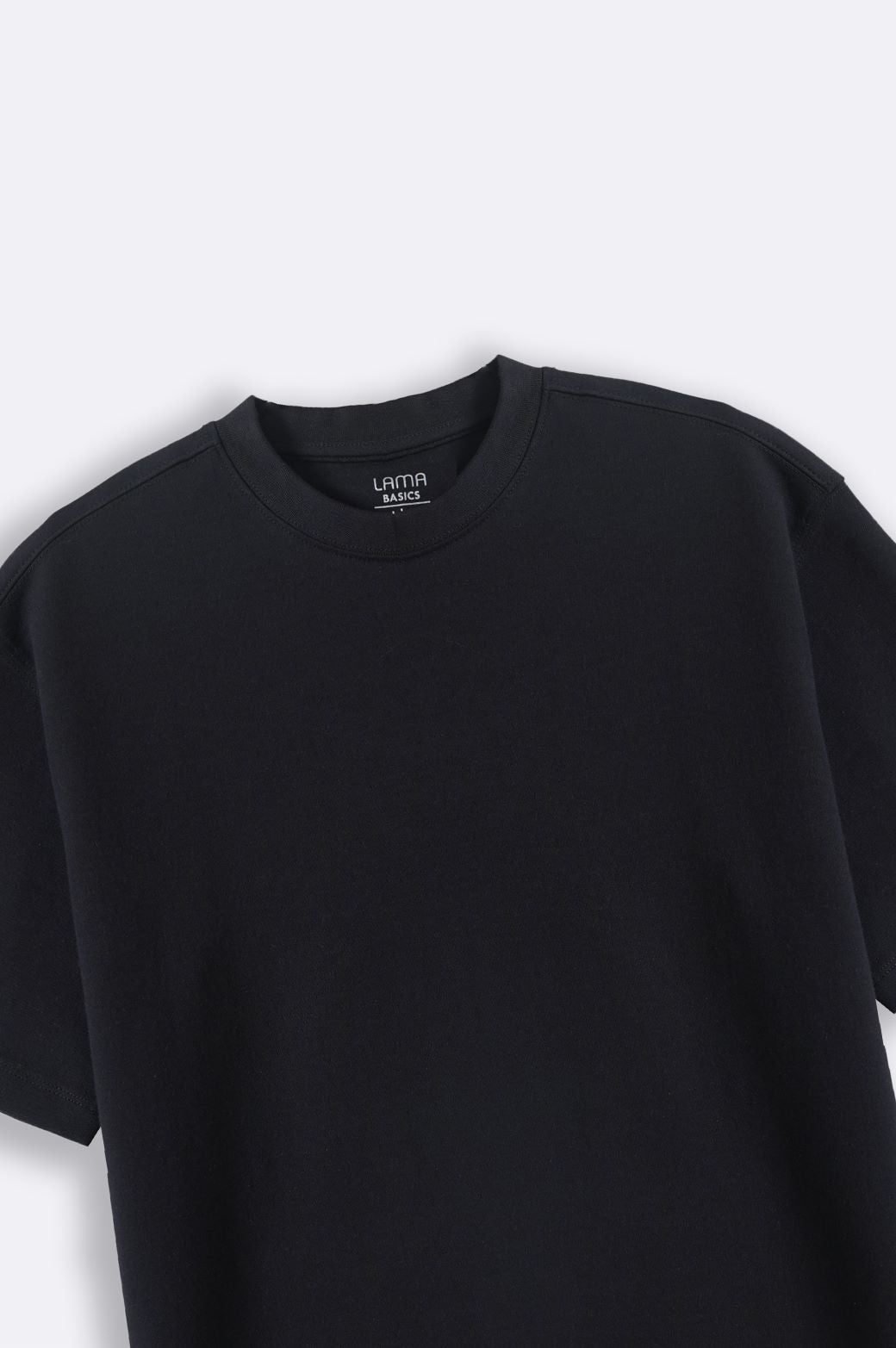 BLACK INTERLOCK TEE