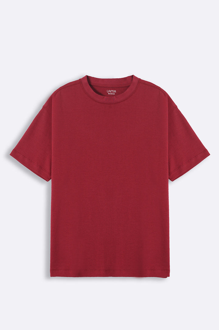 MAROON INTERLOCK TEE