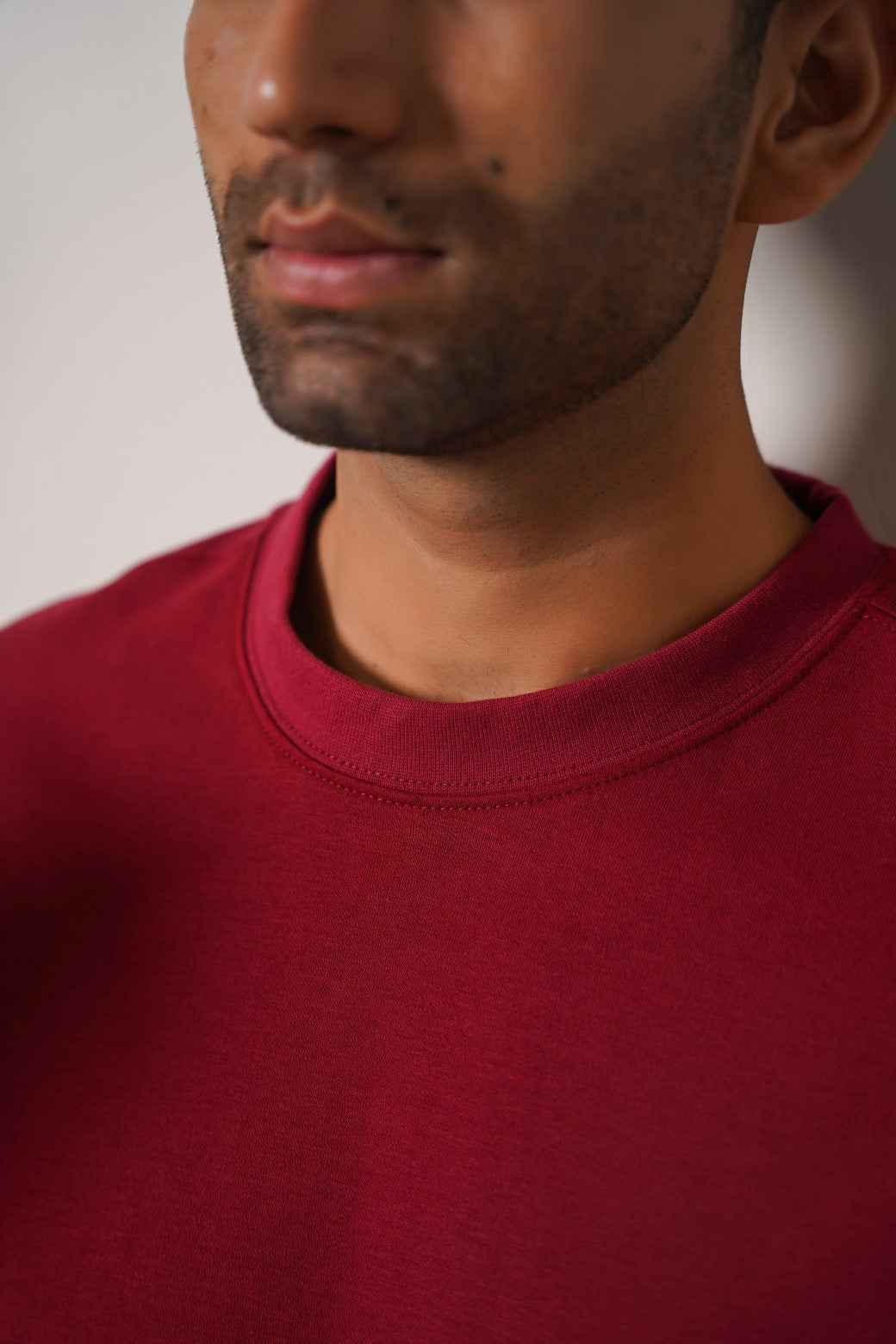 MAROON INTERLOCK TEE