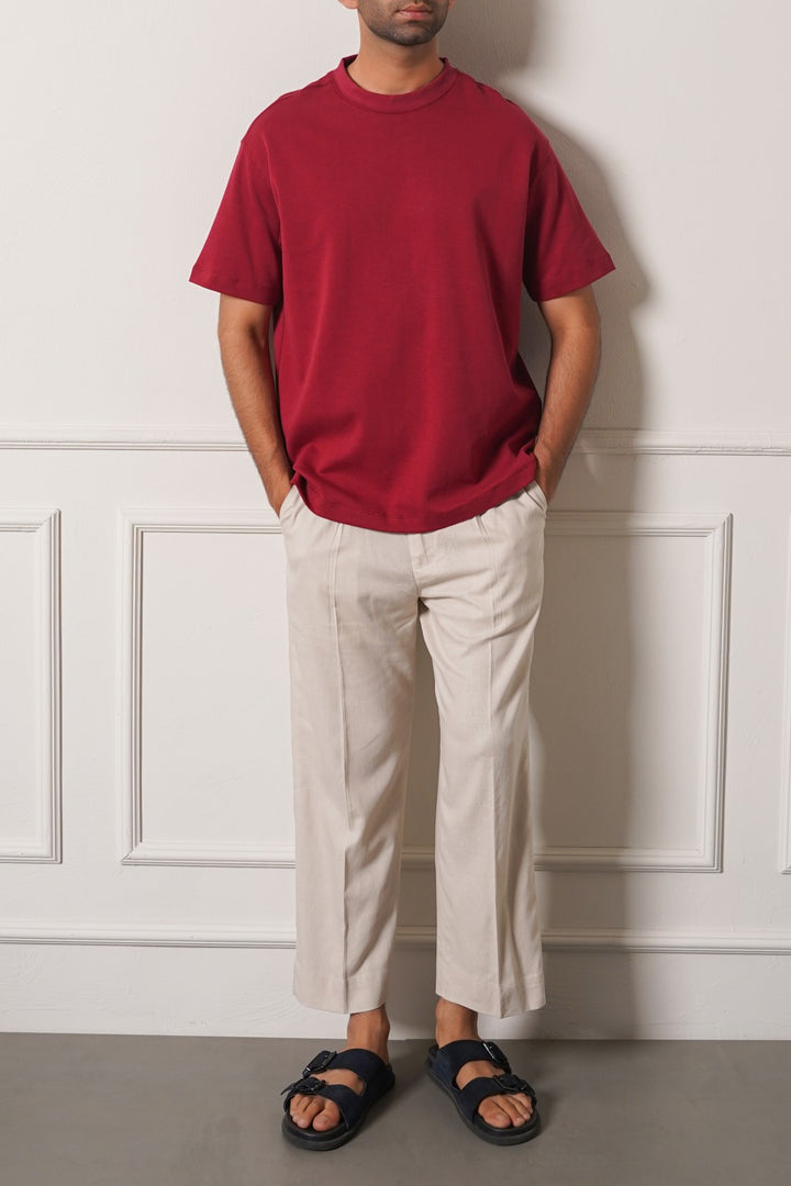 MAROON INTERLOCK TEE