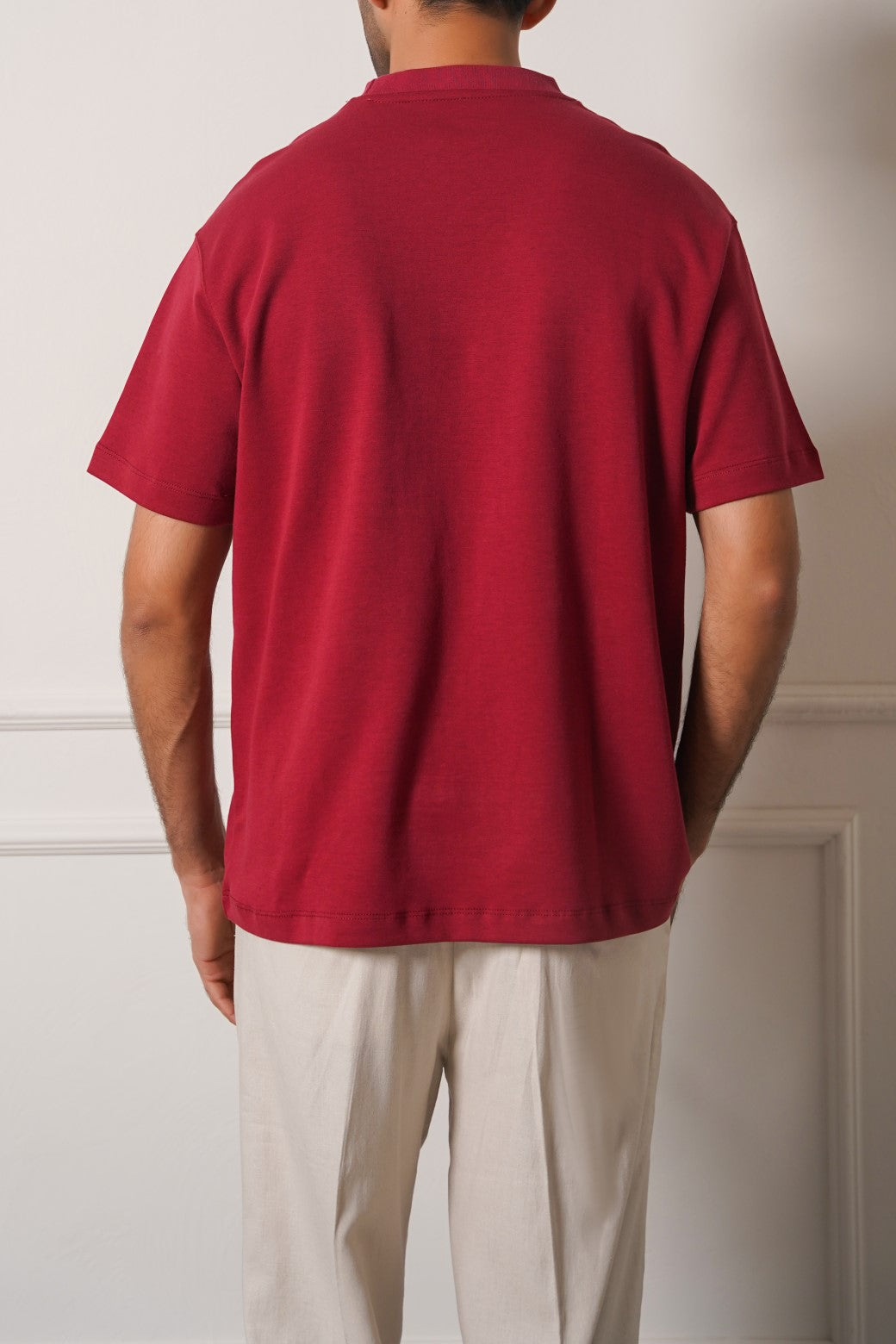 MAROON INTERLOCK TEE