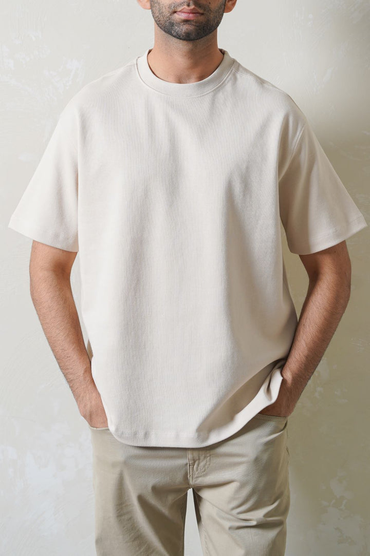 IVORY INTERLOCK TEE