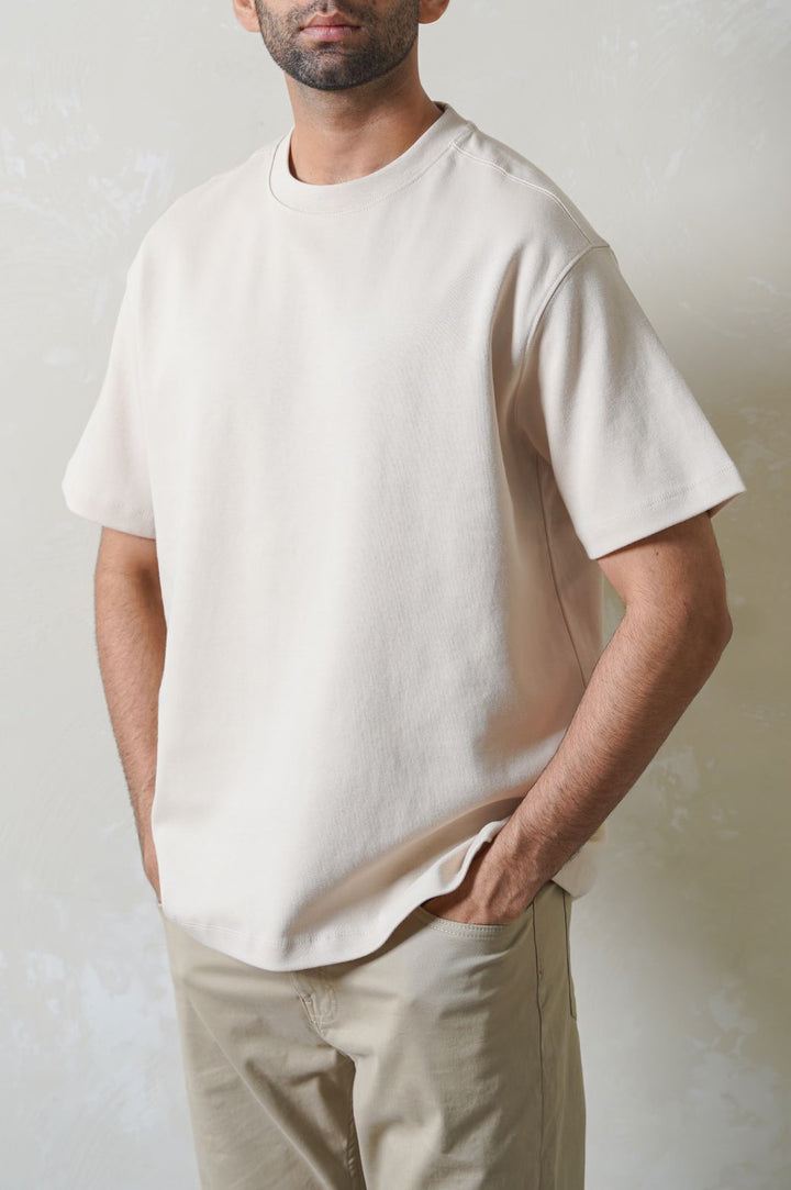 IVORY INTERLOCK TEE