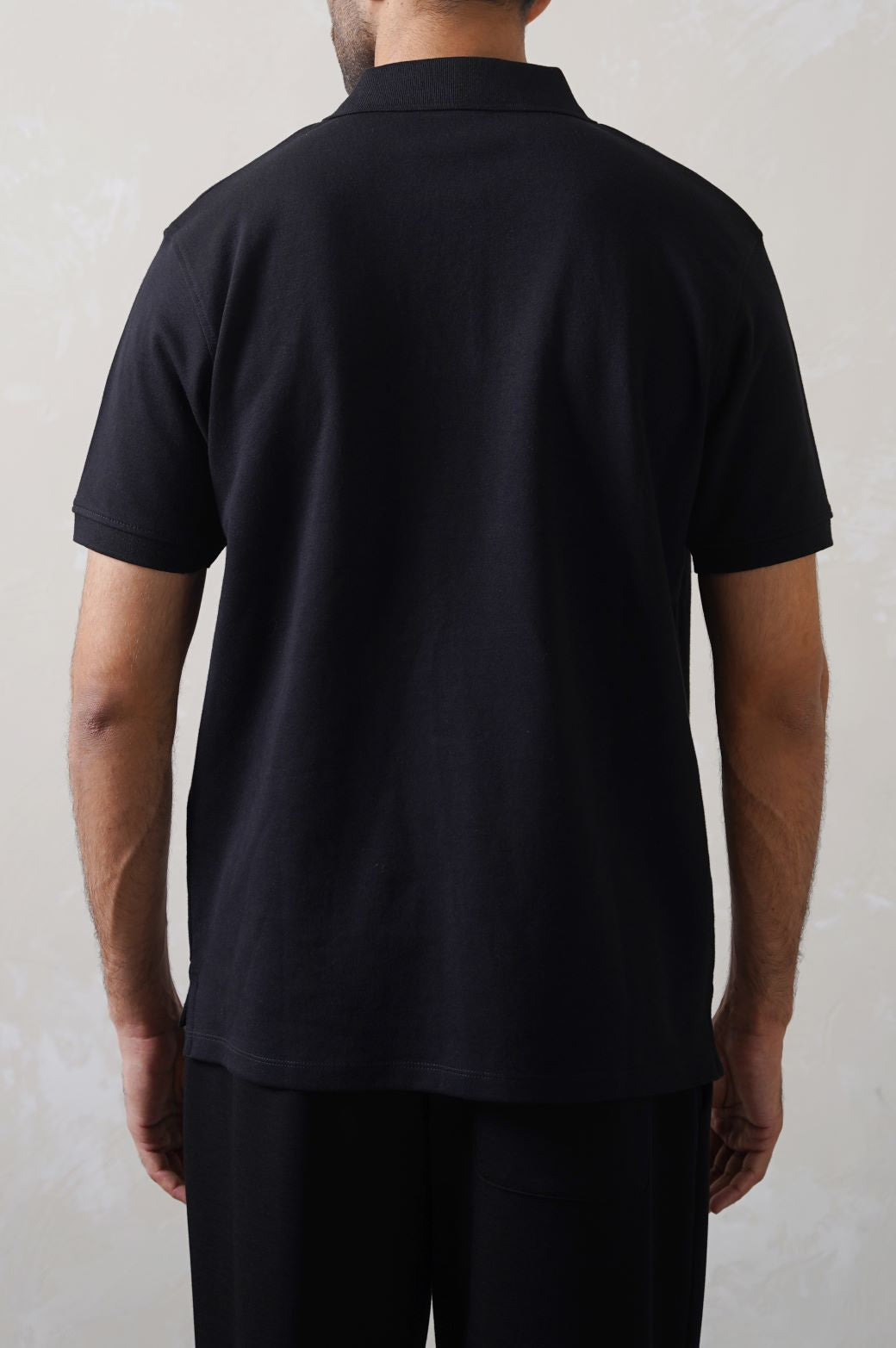 BLACK NEOPRENE POLO